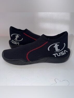 Tusa Men's Black Neoprene Water Shoes with Red Stitching